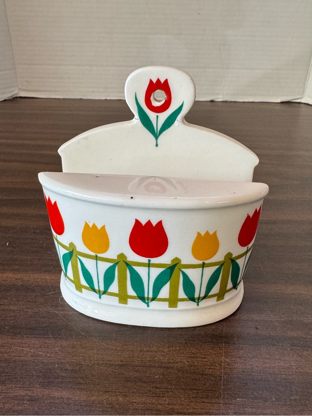 Vintage Lego Japan Kitschy Tulip Wall Pocket Mid-Century Modern